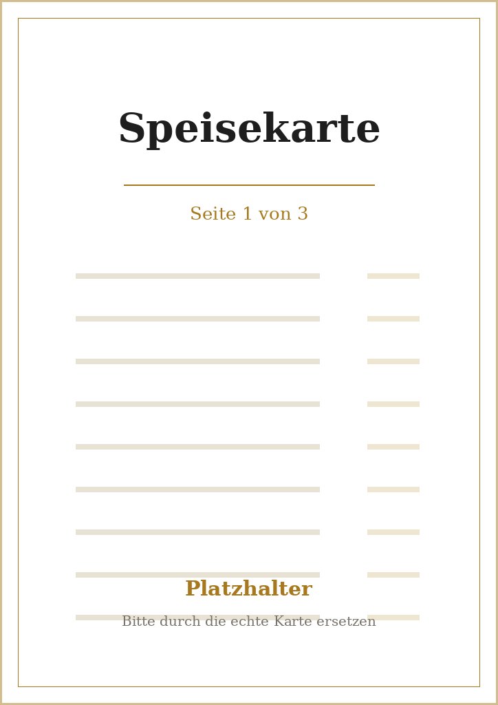 Speisekarte, Seite 1 von 3